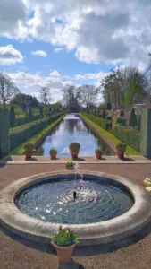 Stately Gardens : Serene garden with reflecting pool.